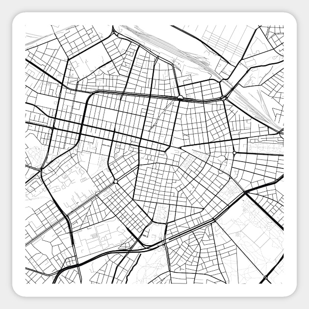 Sofia Map City Map Poster Black and White, USA Gift Printable, Modern Map Decor for Office Home Living Room, Map Art, Map Gifts Sticker by 44spaces